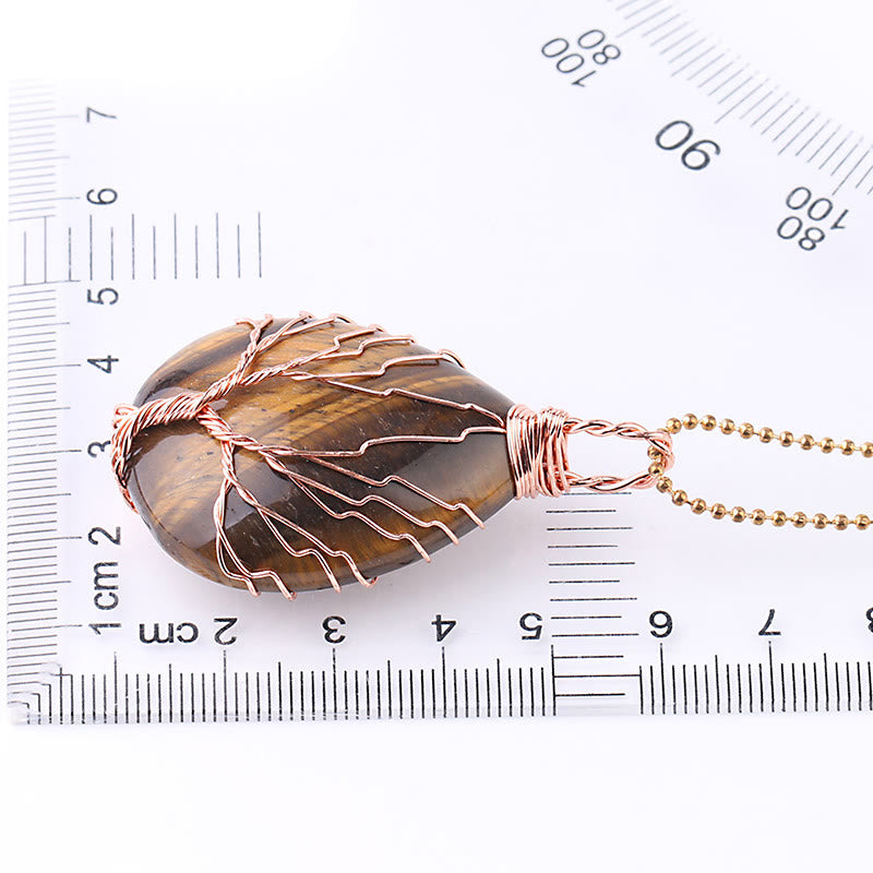 Wear FengShui Natural Quartz Crystal Tree Of Life Healing Energy Necklace Pendant