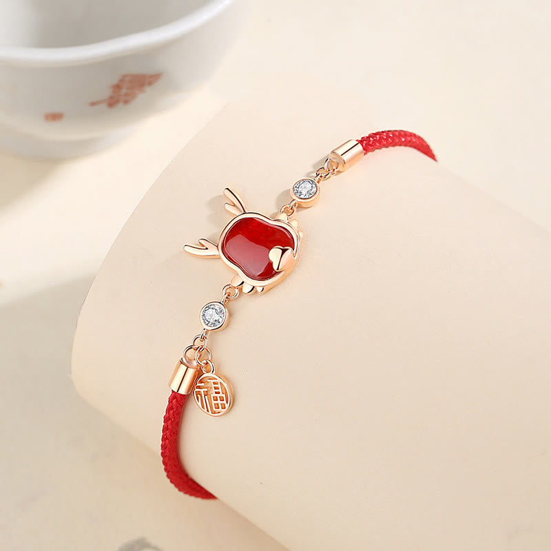 ❗❗❗A Flash Sale- Wear FengShui 925 Sterling Silver Year of the Dragon Natural Red Agate Dragon Attract Fortune Fu Character Strength Bracelet Necklace Pendant Earrings