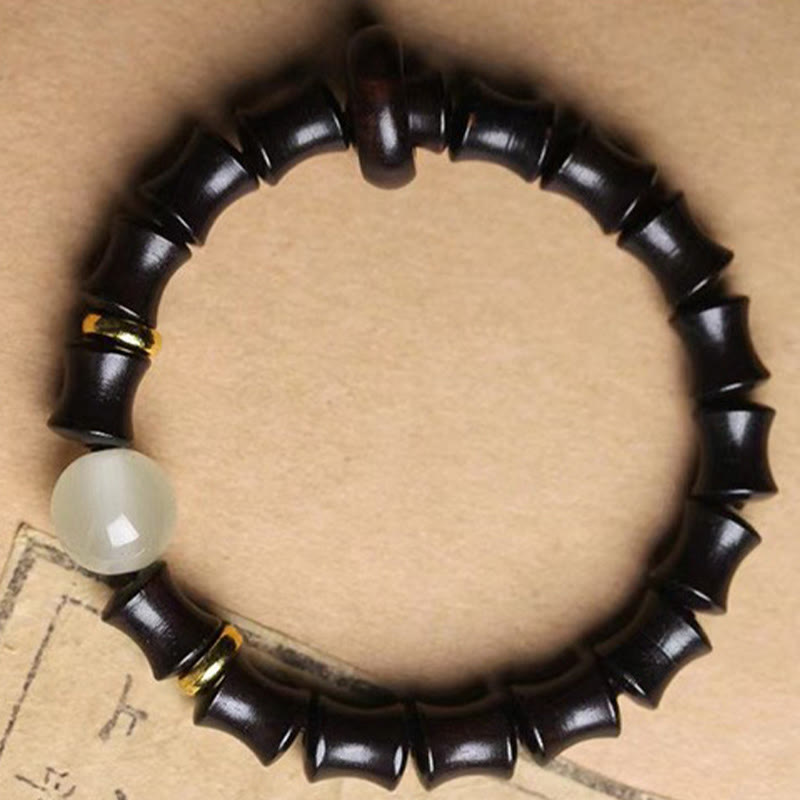 Wear FengShui Ebony Green Sandalwood Black Rosewood Bamboo Peace Bracelet
