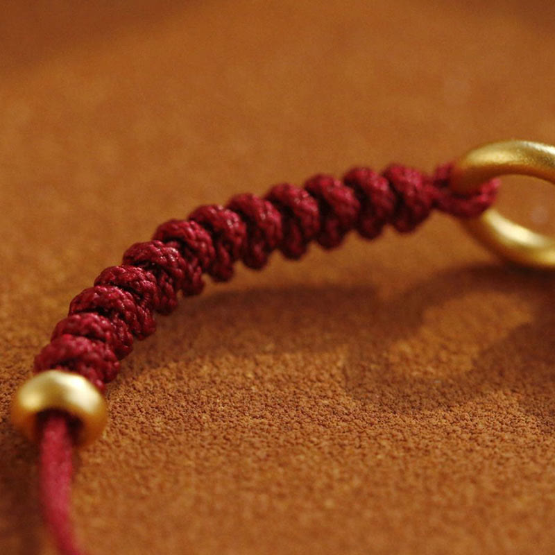 Wear FengShui Alloy Peace Buckle Luck Red String Bracelet