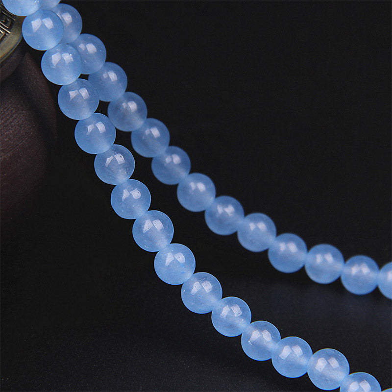 Wear FengShui 108 Beads Blue Crystal Healing Bracelet Mala