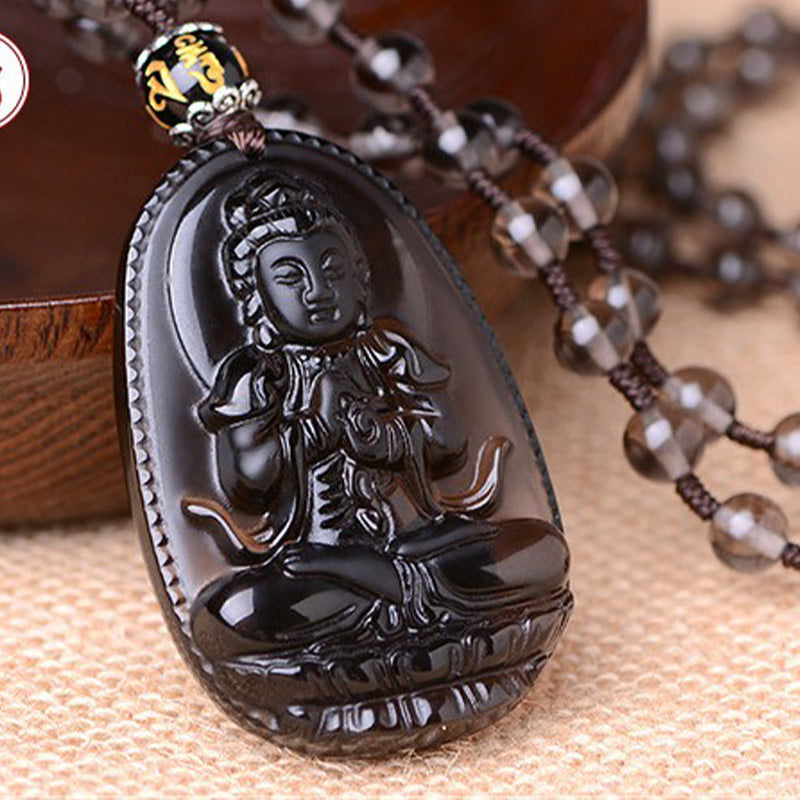 Wear FengShui Chinese Zodiac Obsidian Protection Necklace