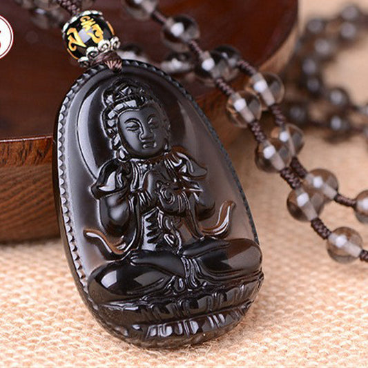 Wear FengShui Chinese Zodiac Obsidian Protection Necklace