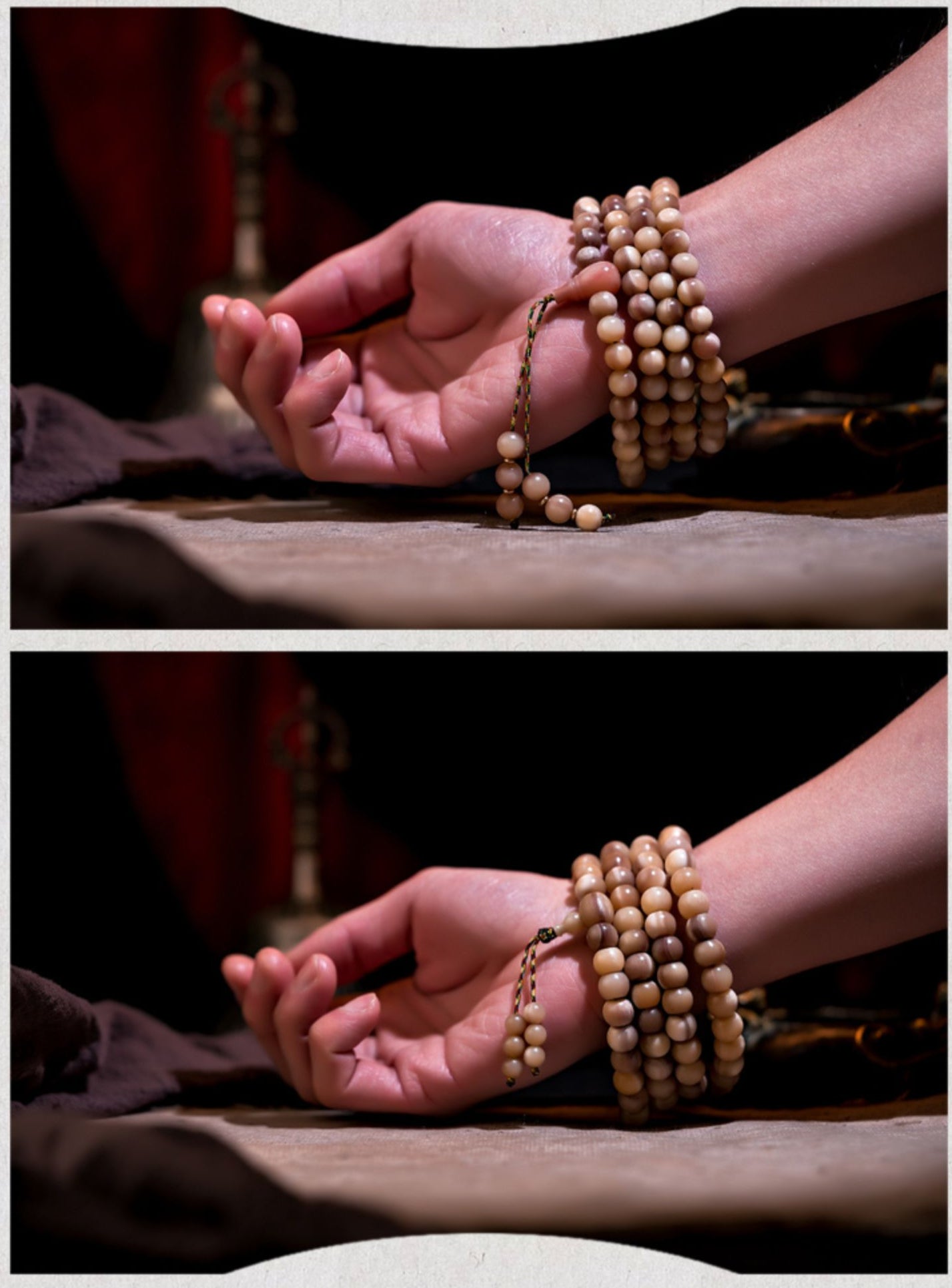 Natural Camel Bone Bracelet 108 Beads Mala for Yoga and Mindfulness