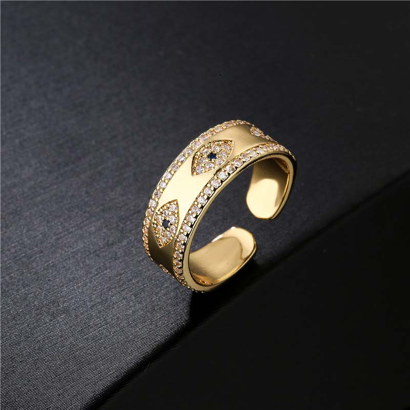 Wear FengShui Evil Eye Luck Blessing Copper Alloy Ring