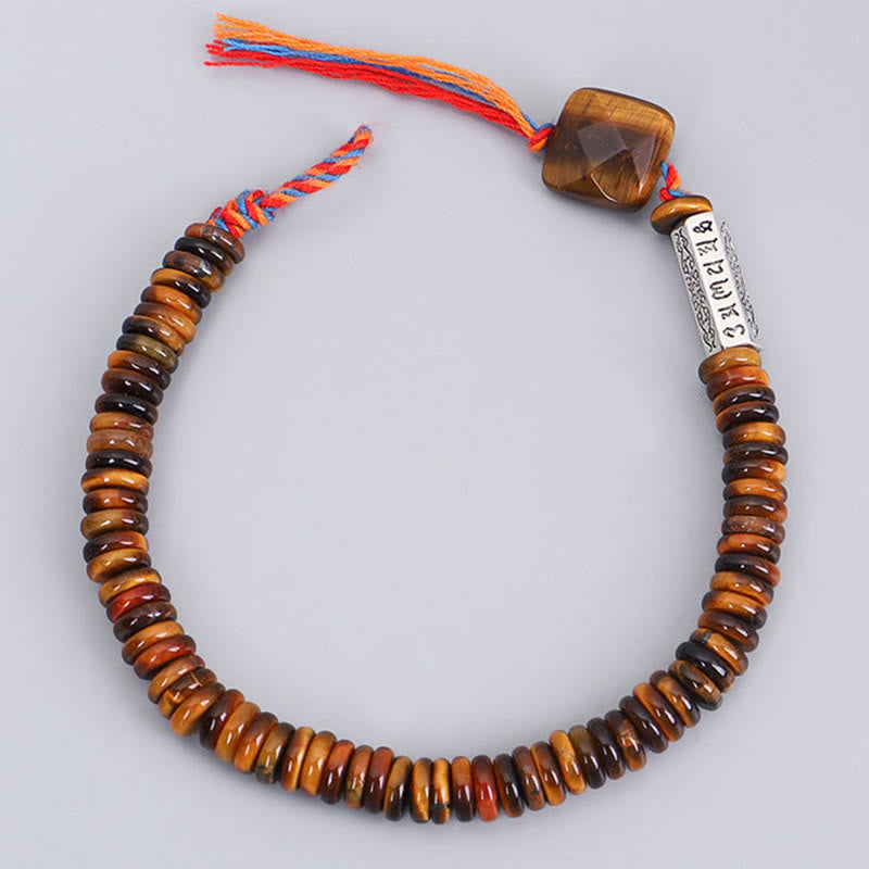 Wear FengShui Tibetan Tiger Eye Om Mani Padme Hum Protection Power Bracelet