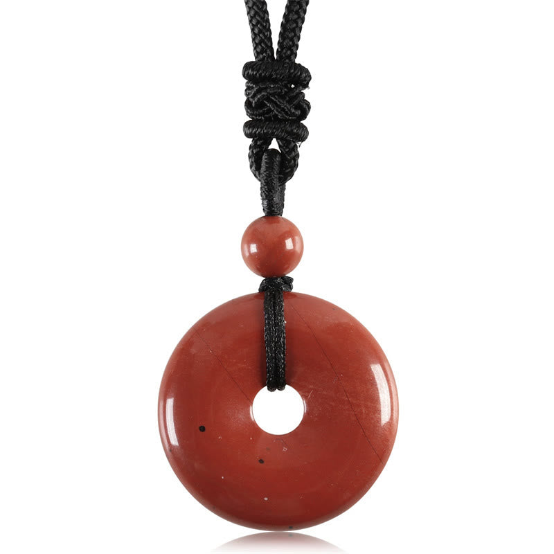 Wear FengShui Lucky Coin Pendant Healing Crystal Gemstone Necklace