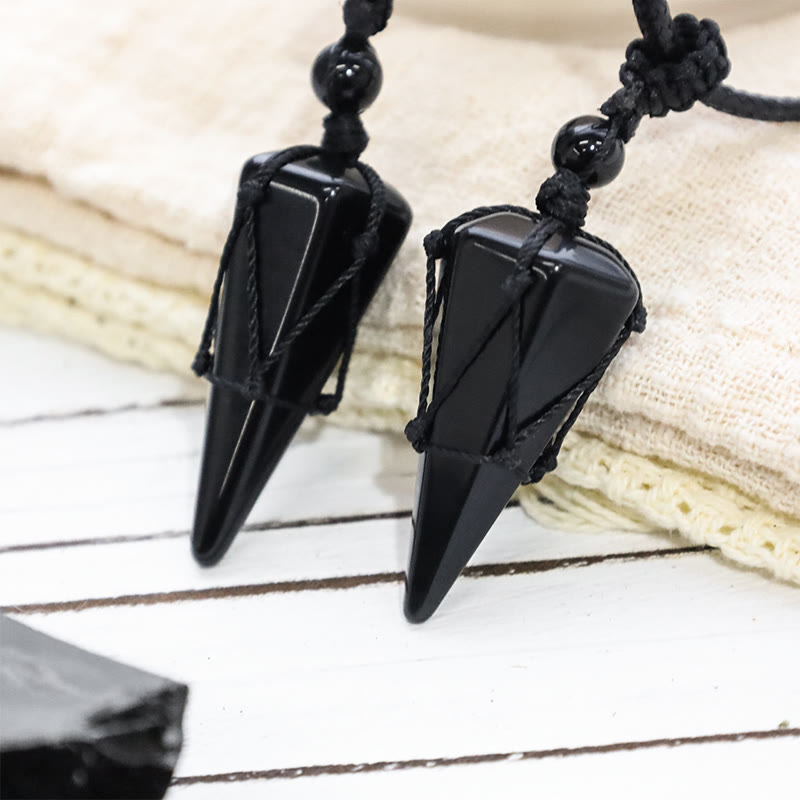 Wear FengShui Natural Stone Pointed Pendant Necklace