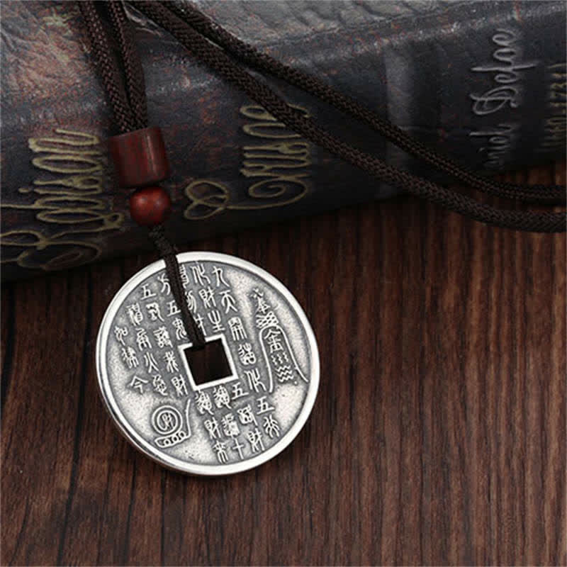 Wear FengShui Bagua Yin Yang Copper Coin Star Balance Energy Necklace Pendant