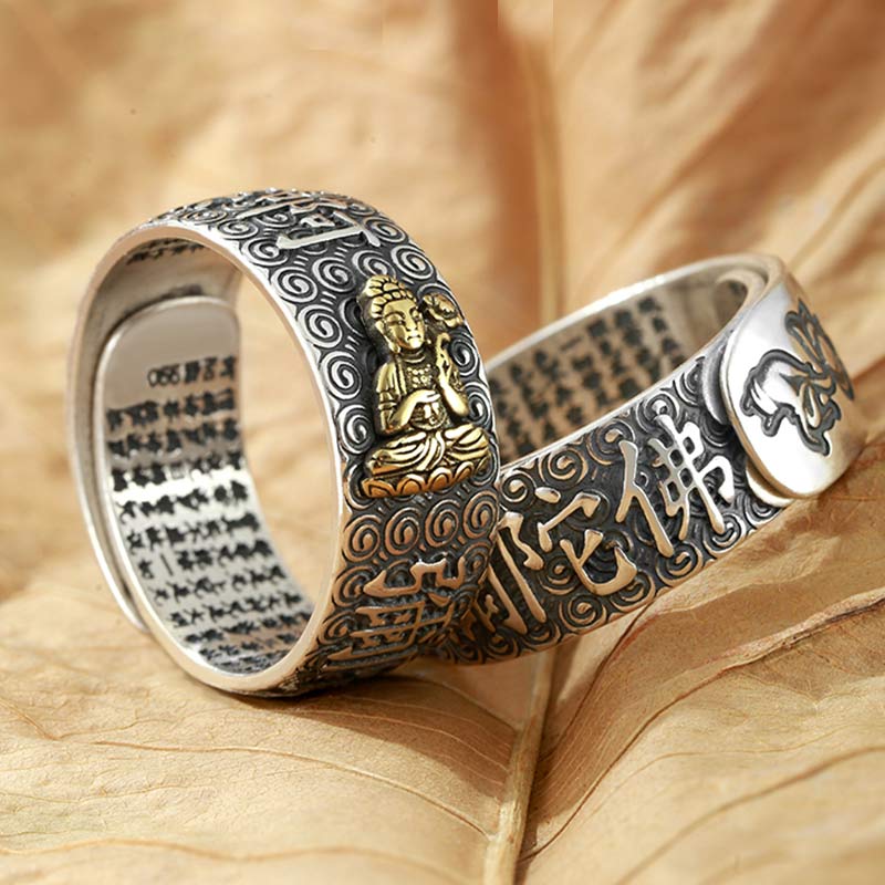 Wear FengShui Chinese Zodiac Natal Buddha Wealth Luck Adjustable Ring