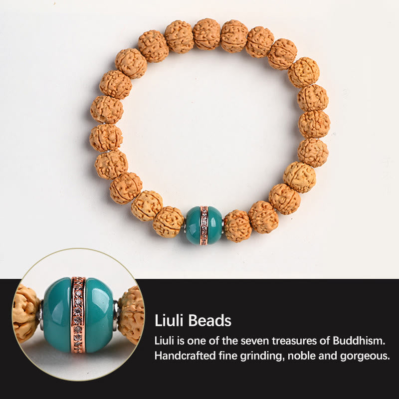 Wear FengShui Tibet Rudraksha Bodhi Seed Wealth Auspiciousness Bracelet