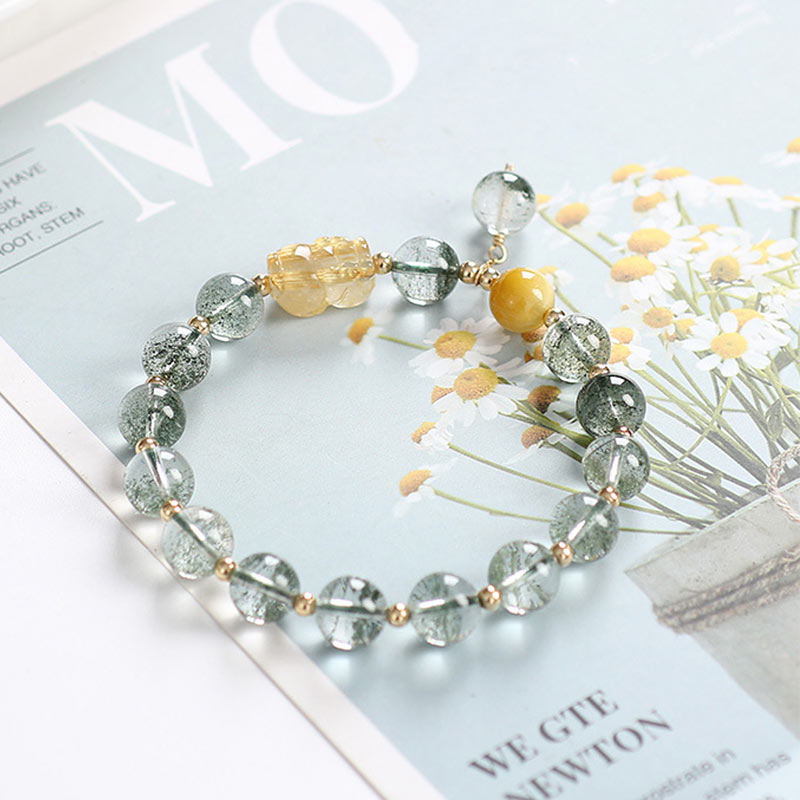 Wear FengShui Green Phantom Citrine PiXiu Confidence Bracelet