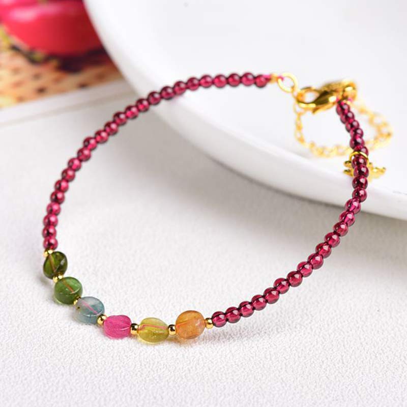 Wear FengShui Garnet Tourmaline Butterfly Protection Bracelet Anklet