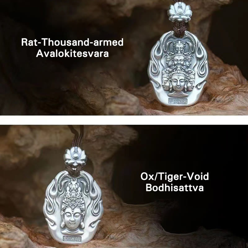 Wear FengShui Chinese Zodiac Natal Buddha Om Mani Padme Hum Lotus Compassion Necklace Pendant
