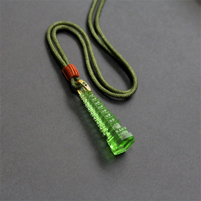 Wear FengShui Liuli Ancient Pagoda Wisdom Necklace