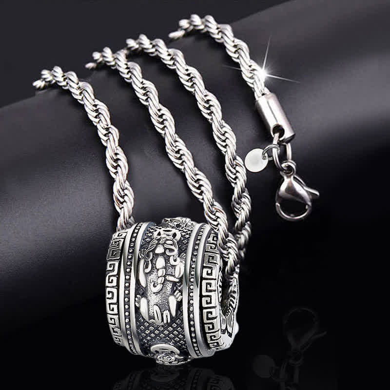 Wear FengShui PiXiu Luck Wealth Rotatable Necklace Pendant