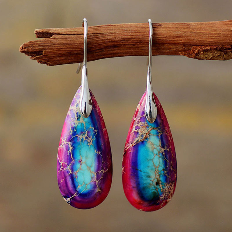 Wear FengShui Emperor Stone Crystal Happiness Earrings
