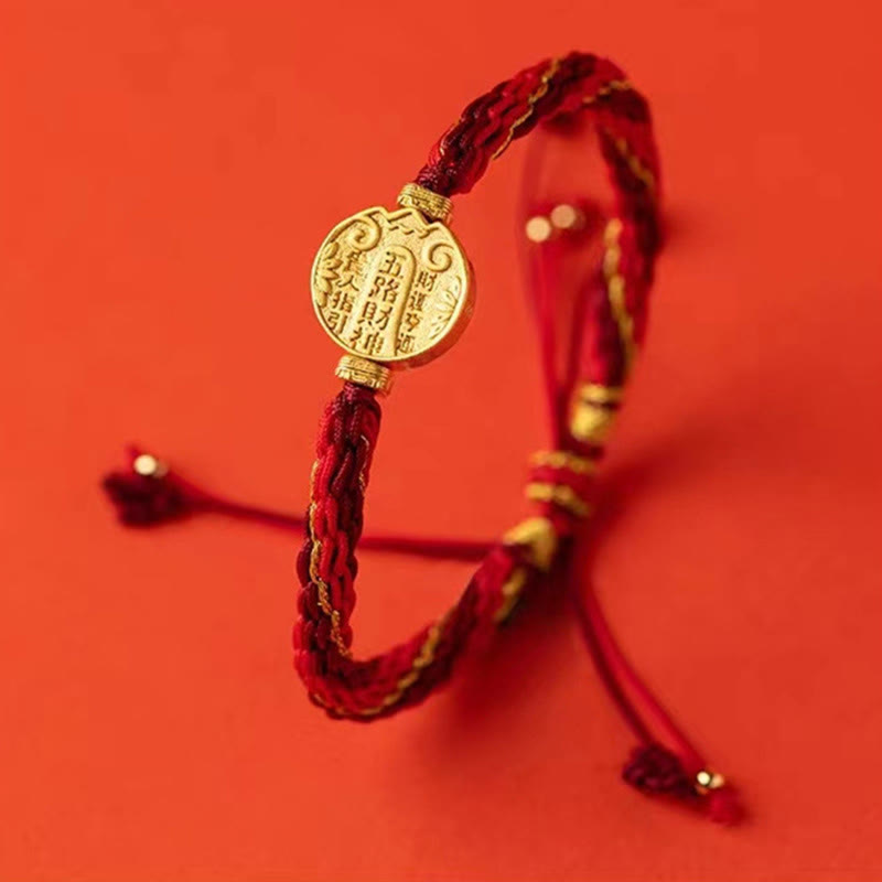 Wear FengShui Five Directions Gods of Wealth Handmade Reincarnation Knot Protection String Braid Bracelet