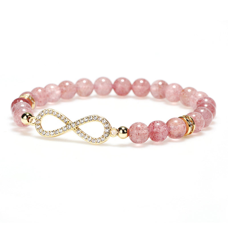 Wear FengShui Natural Strawberry Quartz Positivity Healing Bracelet