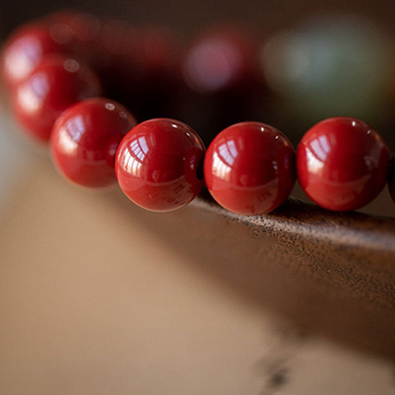Wear FengShui Cinnabar Green Aventurine Fortune Luck Bracelet