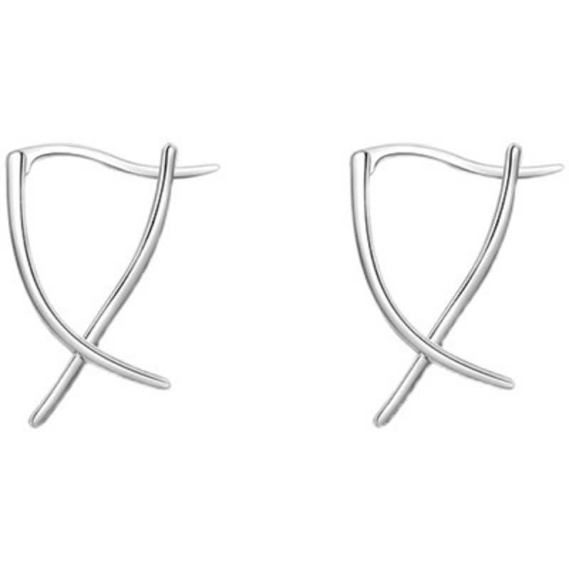 Wear FengShui Geometric Cross Design Luck Hoop Earrings