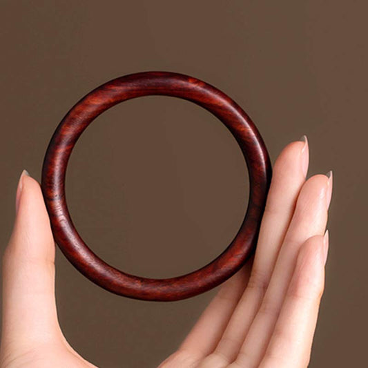 Wear FengShui Tibetan Small Leaf Red Sandalwood Ebony Green Sandalwood Protection Bracelet Bangle