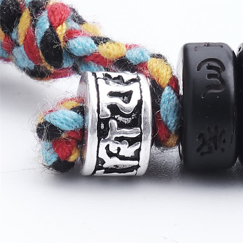 Wear FengShui Tibetan Coconut Shell Beads Engraved Om Mani Padme Hum Mantra Happiness Bracelet