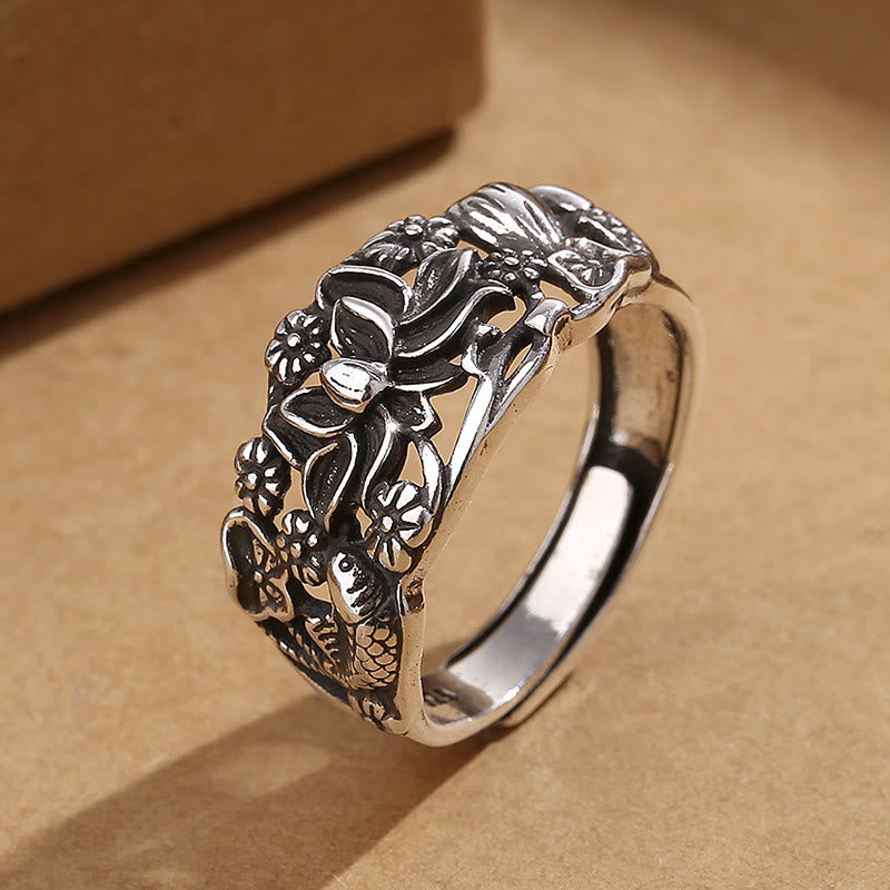 Wear FengShui Lotus Symbol Koi Fish Enlightenment Ring
