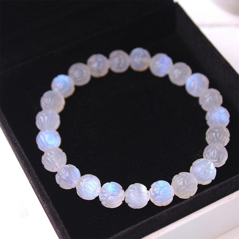 Wear FengShui Natural Moonstone Lotus Love Bracelet