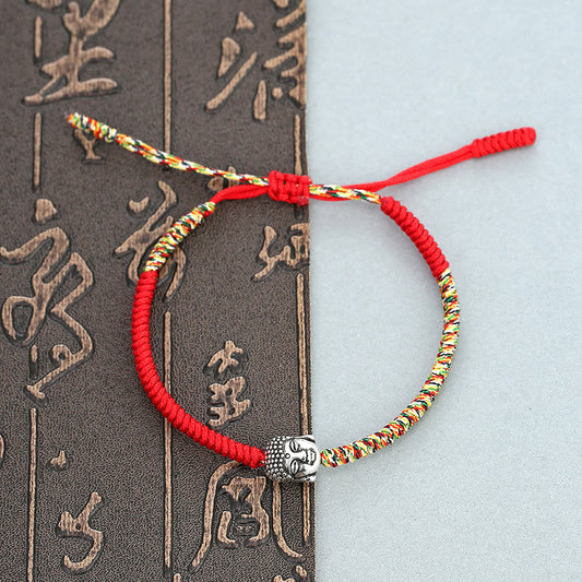 Wear FengShui Handmade Colorful King Kong Knot Buddha Serenity String Bracelet