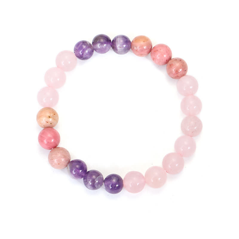 Wear FengShui 108 Mala Beads Amethyst Rose Quartz Spiritual Healing Tassel Bracelet