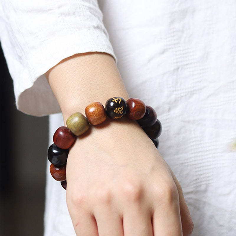 Wear FengShui Tibet Various Wood Om Mani Padme Hum Purity Bracelet