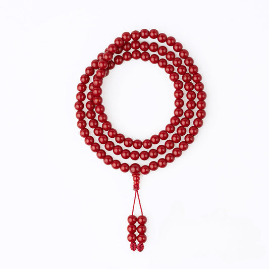 Buddha3bodhi 8mm Red Agate Bracelet 108 Bead Mala Prayer Beads