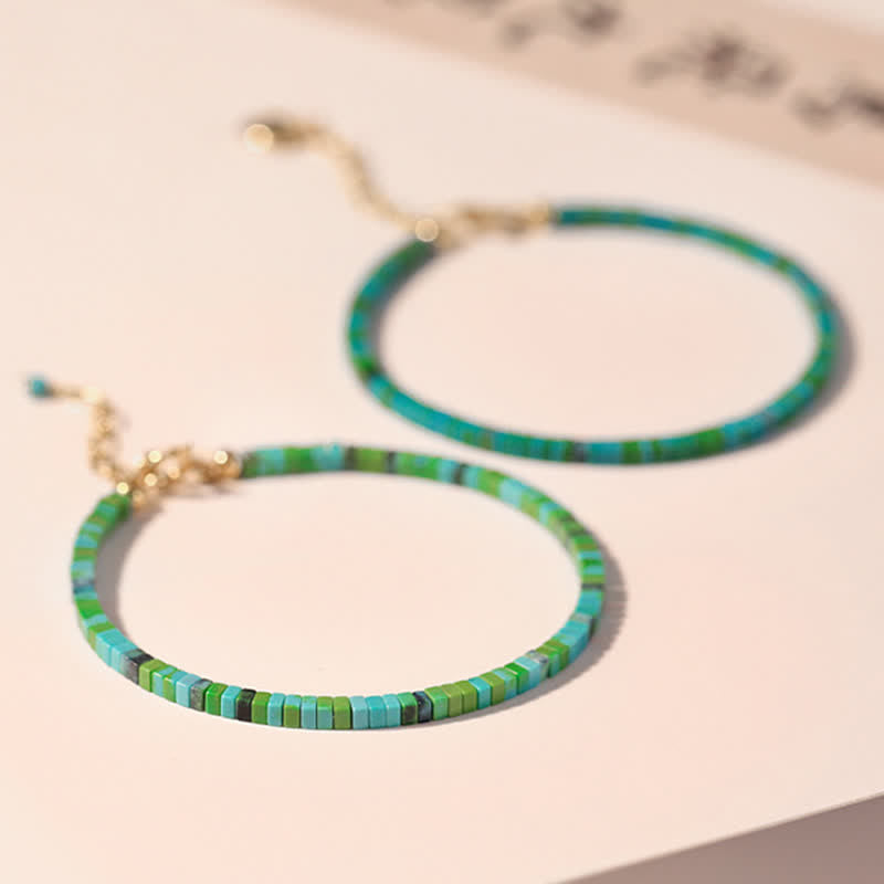 Wear FengShui Turquoise Beaded Friendship Strength Chain Bracelet