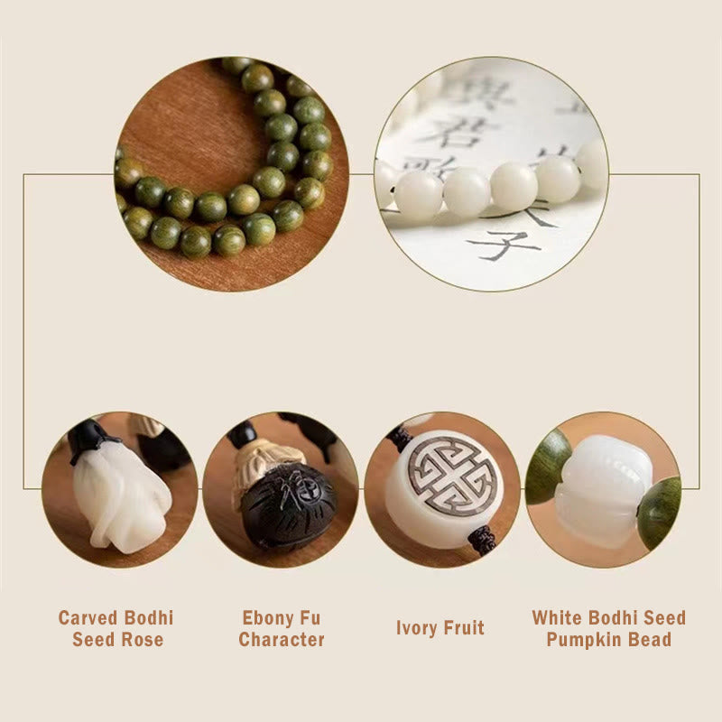 Wear FengShui Natural Green Sandalwood Bodhi Seed Soothing Bracelet