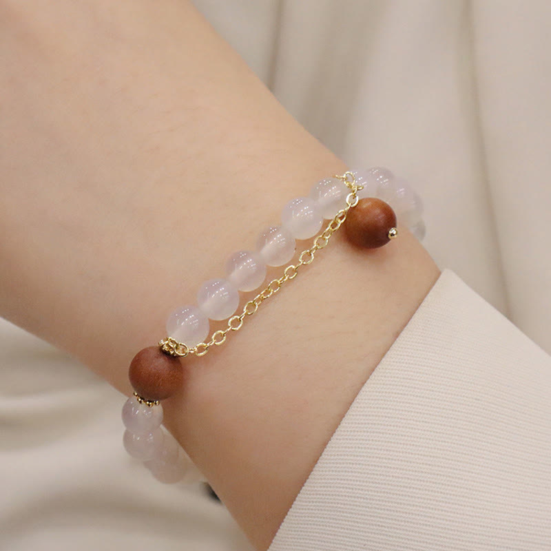 Wear FengShui Sandalwood Cat's Eye Fu Character Charm Protection Bracelet
