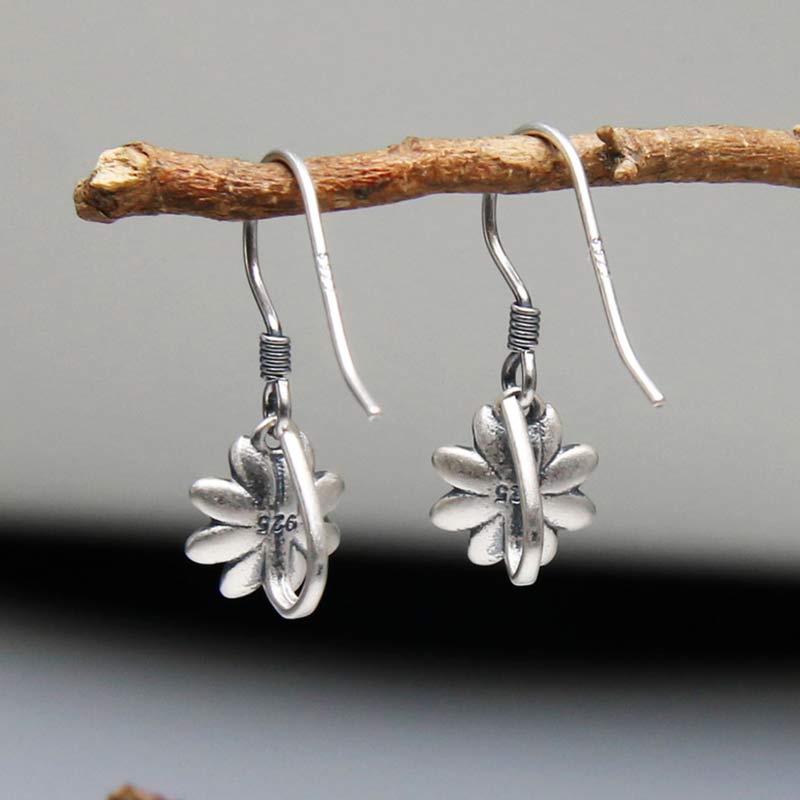 Wear FengShui 925 Sterling Silver Lotus Flower Enlightenment Earrings