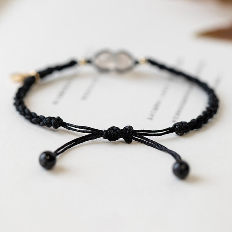 Wear FengShui Chalcedony Round Peace Buckle Positive String Bracelet