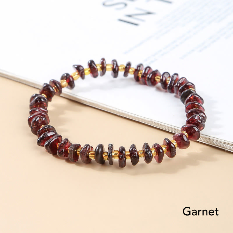 Wear FengShui Natural Irregular Shape Stone Crystal Meditation Balance Bracelet