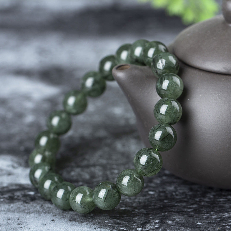 Wear FengShui Natural Green Crystal Blessing Wealth Bracelet