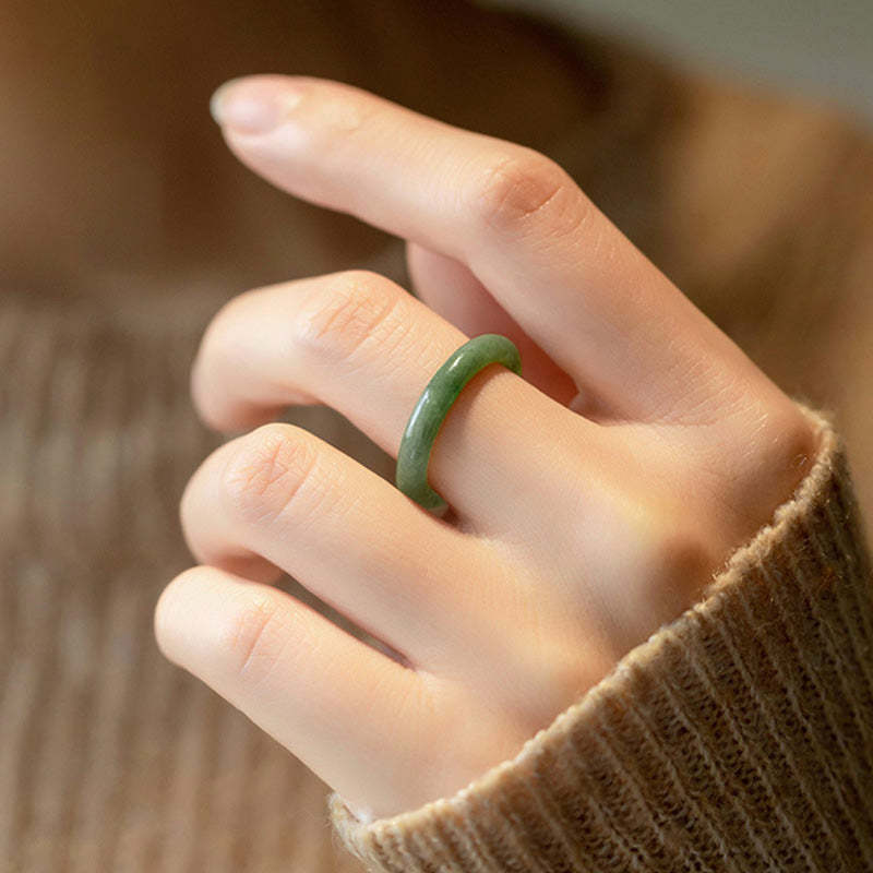Wear FengShui Natural Jade Prosperity Abundance Ring