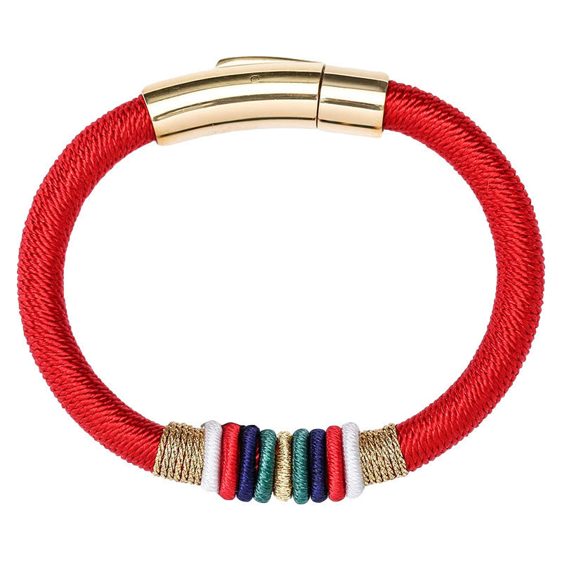 Wear FengShui Tibetan Handmade Colorful King Kong Knot Five Elements Luck Braid String Bracelet