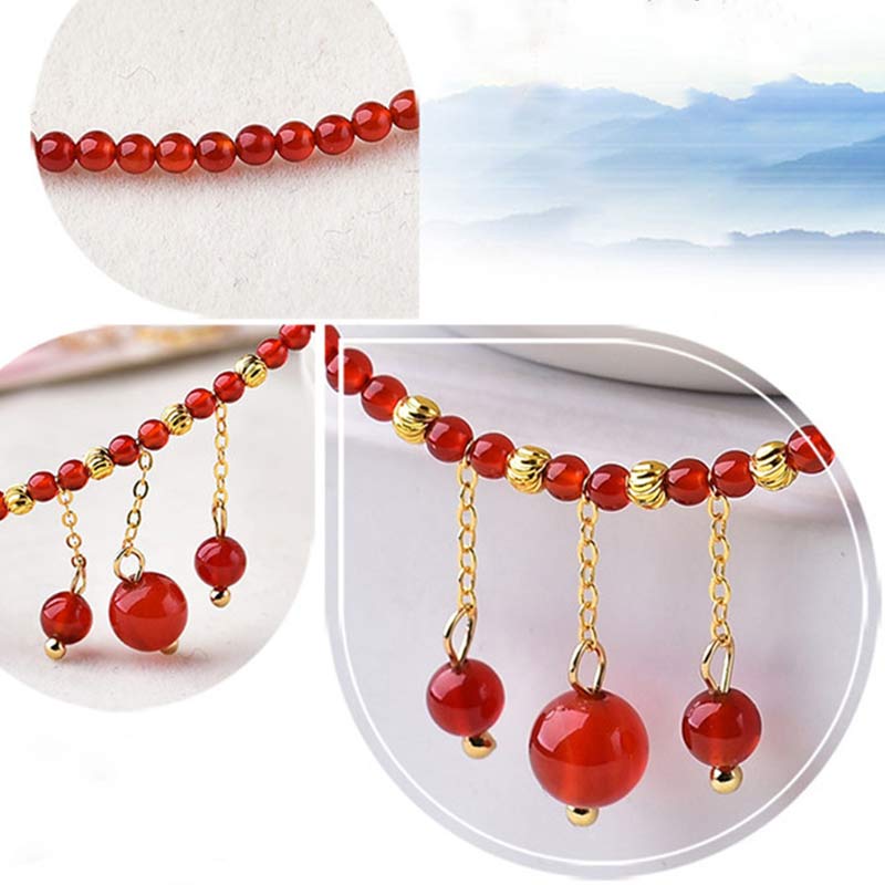 Wear FengShui Red Agate Confidence Calm Anklet