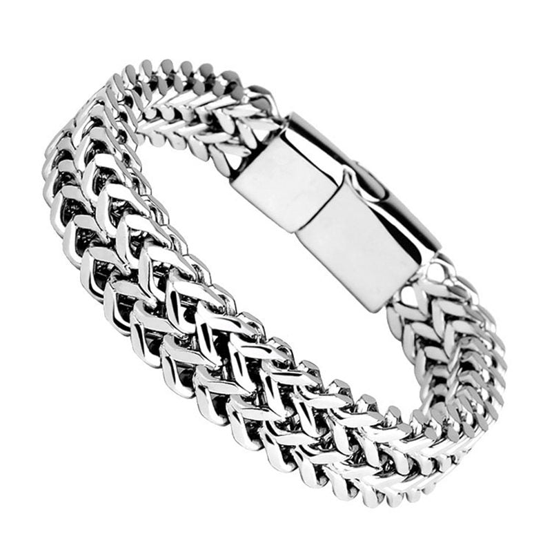 Wear FengShui Fish Scale Magnetic Buckle Titanium Steel Balance Bracelet Bangle