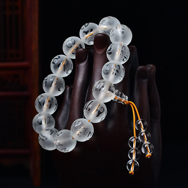 Wear FengShui "Blessings of Light and Protection" White Crystal Bracelet Includes Gift Message Card