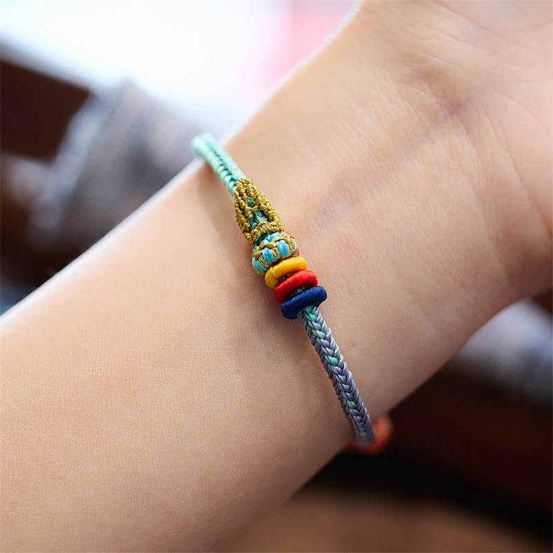 Wear FengShui Colorful Rope Eight Thread Peace Knot Luck Handmade Bracelet