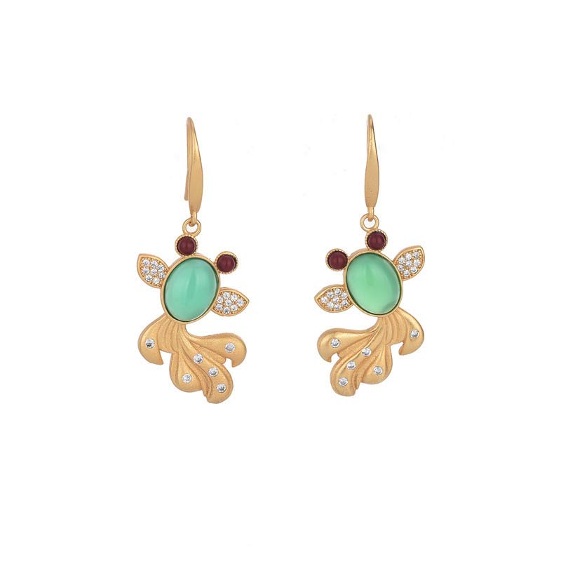 Wear FengShui FengShui Jade Koi Fortune Earrings