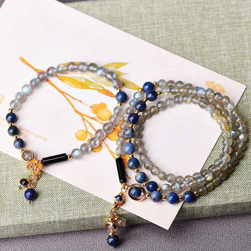 Wear FengShui Moonstone Lazurite Calm Healing Positive Bracelet