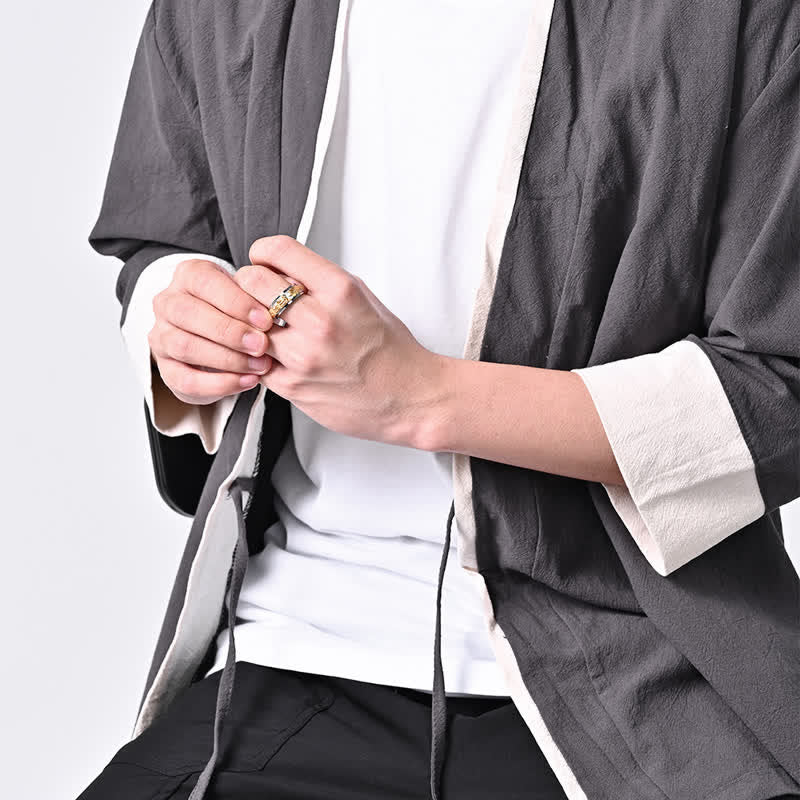 Wear FengShui Dragon Titanium Steel Stimulation Rotatable Ring