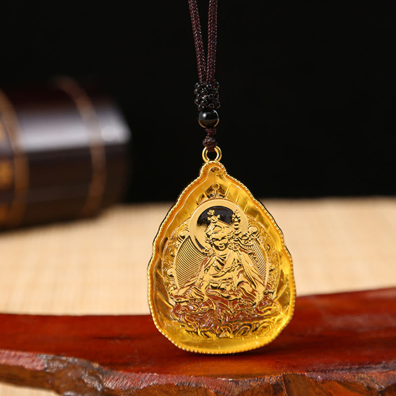 Wear FengShui Tibetan Buddha Liuli Crystal Serenity Necklace Pendant